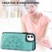 Bizzib for iPhone 11 Case Leather Wallet with Card Holder Flip Cover Kickstand Card Slots Double Magnetic Clasp Shockproof Heavy Duty Protective Case for iPhone 11-Floral Green Flower Green - Buy Online on GoSupps.com