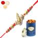 Ghasitaram Gifts Rakhi for Brother Rakhis Online - The Incarnation of Lord Vishnu bestowing his Blessings Rakhi with 100 GMS of Dryfruits Mix Can Rakhi Set with 100 gms of Dryfruits Mix Can