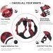 PoyPet No Pull Dog Harness Release on Neck Reflective Adjustable No Choke Pet Vest with Front & Back 2 Leash Attachments Soft Control Training Handle for Medium Dogs(Checkered Red M) M (Pack of 1) Checkered Red - Buy Online on GoSupps.com