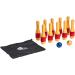 Lawn Bowling Game/Skittle Ball- Indoor and Outdoor Fun for Toddlers, Kids, Adults 10 Wooden Pins, 2 Balls, and Mesh Bag Set by Hey! Play! (11 Inch)
