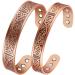 Vicmag 2PCS Lymphatic Drainage Copper Magnetic for Men Ultra Strength Magnetic 99.99% Solid Pure Copper Cuff Bangles (Adjustable Size with Gift Box) (Tree & Ireland)