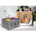 Canva cat toy box Basket storage-cat hamper toys for indoor cats- pet toy box-Gray-CAT 40x30x20 cm (Pack of 1) Gray - Buy Online on GoSupps.com