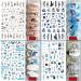 DIY Manicure Floral Cotton Flowers 3D Spring Design Blue Nail Sticker Butterflies(F-818) - Buy Online on GoSupps.com