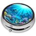 Submarine Coral Round Pill Box | 3 Compartment Travel Organizer | Portable Black Pill Case for Travel - Buy Online on GoSupps.com