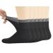 Yomandamor Men's Bamboo Diabetic Ankle Socks with Seamless Toe and Non-Binding Top,6 Pairs L Size(10-13) Large (6 Pair) 6 Pairs Black With Grep Top
