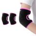 Kids Elbow Brace Arm Sleeve Adjustable Sport Elbow Protector Breathable Elbow Sleeve with Double Magic Stick Compression Elbow Sleeve Elbow Support for Tennis Football Cycling Golf Basketball Small Black-Pink