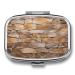 Pill Box Wall Texture Print 2 Compartment Medicine Pill Case Pill Organizer Decorative Metal Portable Pill Box for Pocket Or Purse
