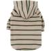 Zweitea Striped Hoodie Shirts for Small & Medium Dogs | Soft Short Sleeve Sweater | Stylish Puppy Clothes in Khaki - Buy Online on GoSupps.com