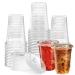 Cangfort 17 oz. Clear Cups with Strawless Sip-Lids PET Crystal Clear Disposable 17oz Plastic Coffee Cups with Lids to Go Cups for Iced Coffee Smoothies Soda Party Drinks Bubble Tea 50 Sets