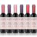 6 Colors/Set Wine Lip Tint, Wine Lipstick Long Lasting Waterproof Lip Stain Set, Matte Liquid Wine Bottle Lip Gloss Set for Girls and Women