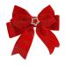 AFBORD Faux Pearl Hair Barrette Double-layeded Bow Clip Women's Exquisite Double-layered Butterfly Bell Star Decor Red Festive New Year Christmas Style C