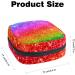Glitter Rainbow Curve Women's Napkin Storage Bag - Portable Period Bag for Teens & Girls - Menstrual Cup Pocket & Breastfeeding Insert Holder - Buy Online on GoSupps.com