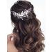 Vatocu Flower Bridal Wedding Hair Vine Leaf Hair Accessories Crystal Headpiece Bridal Hair Jewelry for Women