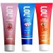 LOL Kids Toothpaste 3-Flavor Pack | Nano Hydroxyapatite Toothpaste Probiotics Vitamins A C E | Safe if Swallowed No SLS | 1 Peppermint 1 Strawberry & 1 Cinnamon