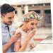 Holibanna Wreath Flower Hair Band Photo Props Headpiece for Women Retro Leaves Women Floral Boho Wedding Decor Garland Wedding Headdress Headband Fabric Travel European and American White One Size White - Buy Online on GoSupps.com