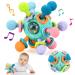 Site ring baby toy from 0-3 months Beißring Baby Rassel Silicon Sensory Beißring Balls Montessori toys Veilchen root baby gift (fresh green)