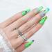Green Carnival Medium Coffin Press-On Nails - 24pcs Acrylic Fake Nails with Designs for Women & Girls - Buy Online on GoSupps.com