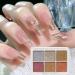 6 Colors Glitter Metallic Mirror Effect Nail Powder Long Lasting and Fine Powder Texture Suitable for DIY Nail Art with 15 Eyeshadow Sticks - Buy Online on GoSupps.com
