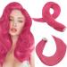 Moresoo pink hair extensions tape in extensions real hair 16 inch color #hot pink remy real hair extensions tape 10 pieces 20 grams/pack silky just invisible real hair 40 cm 2. #hot pink