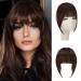 Sofeiyan bangs clip in 100% remy real hair fringe bangs one piece human hair clip in pony fringe extensions natural bangs with temple hair parts real hair hair extension for women French bangs medium brown