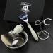 4 Pc Men's Shaving Kit - 5 Blade Razor Silver Tip Badger Brush Stand & Stainless Steel Bowl | Perfect Grooming Set for Men - Buy Online on GoSupps.com
