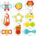 INTEGEAR 10pcs Baby Toys Rattles Set with Storage Case - Educational Learning Toy for Newborn Infants Boys Girls - Buy Online on GoSupps.com