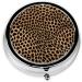 Leopard Print Mini Round Pill Box | Travel Pill Organizer with 3 Compartments - Portable Medicine Case for Home & Office - Buy Online on GoSupps.com