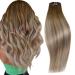 Runatur treats real hair balayage brown blonde short hair extension real hair treat 50cm dark brown balayage ash brown ombre middle blonde real hair brawl 100g #3/8/22 50cm 2 dresses #3/8/22