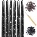 Black Hair Tinsel Kit with Tool 6pcs 1200 Strands Hair Tinsel Heat Resistant Fairy Hair Sparkling Shiny Glitter Tinsel Hair Extensions for Women Girls Kids 47Inch Black 6pcs