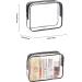 Travel-friendly 3-Piece Clear Makeup Bags Set - TSA Approved, Waterproof, Transparent PVC - Black - Buy Online on GoSupps.com
