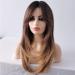 Sylhair 22 Long Brown Layered Synthetic Wig for Women | Ombre Brown-Dark Root Wigs - Buy Online on GoSupps.com