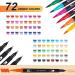 Dual Brush Marker Pens 72 Colors Set for Adult Coloring Book, Bullet Journaling, Planner - Fine Tip and Brush Tip, Art Supplies for Calligraphy and Drawing - Buy Online on GoSupps.com