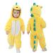 Doladola Baby Boys Girls Cartoon Animal Hooded Onesies Infant Pajamas Romper 2 5-3 5 Years Yellow Dinosaur