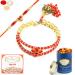 Ghasitaram Gifts Rakhis Online - Rakhi for Brother-T-101 Bhaiya Bhabhi Rakhi with 100 GMS of Dryfruits Mix Can 200 GMS of Kaju katli Rakhi Set & 100g Dryfruits Mix Can 200g Kaju katli