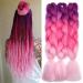 Tess Braids Extensions Ombre 60 cm 3 pack jumbo braids Kanecalon Kunsthaar for single-leased box braids hair extension braid 100g/bundle of hair braids extension (3 pieces of pink ombre) 60 cm (3 pieces) #9 pink ombre
