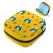 Menstruation pad bag with zipper women's napkin bag tampons collective bags for women and girls (cute cartoon owl maple leaf pattern)