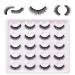 False Lashes Natural Look 6D Thick Faux Mink Lashes 10 Pairs 100% Handmake Reusable Fluffy Volume Full Strip Eye Lashes Short-Thick_10pairs