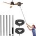 UYEXM Ceiling Fan Cleaner Duster with 2 Detachable Dusting Head Ceiling Fan Blade Cleaner with Extension Pole Adjusts 12.9 to 60inch Ceiling Fan Cleaner for Cleaning Walls Furniture Window Top
