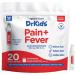 Dr. Kids Children's Pain and Fever Acetaminophen Pre-Measured Single-Use Vials Free from Travel Compliant 3.4 Fl Oz (20 Count) 20 Count (Pack of 1)