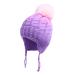 LANGZHEN Toddler Kids Infant Winter Hat Earflap Knit Warm Cap Fleece Lined Beanie for Baby Boys Girls 6-12 Months Purple