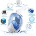 KUSKY Full Face Snorkel Mask - White Blue | Small/Medium | Best International Shipping - Buy Online on GoSupps.com