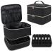 Nail Polish Organizer Carrying Case Double Layer Nail Polish Storage Organizer Box Holds 30 Bottles Nail Polish Holder Organizer Travel Bag for Nail Dryer Nail Drill Manicure Accessories (Black)