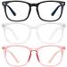 hunsquer blue light glasses for women/men computer blue light glasses 8068 3-pack black+toumin+pink