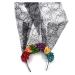 amangul Halloween Long Veil Headband Day of The Dead Lace Flower Veil Hairband Cosplay Costume Headpiece for Women Hair Decors(Fg1404)