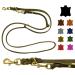 Dog liner Fat leather brass small dogs / large dogs 2m / 2.40m / 2.80m / 3.50m / 5m Double linen adjustable (2.40m x 12mm olive -green) 2.40m x 12mm olive -green