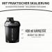 Amityunion 400ml Protein Shaker Bottle - Leak-Proof BPA Free With Sieve & Scale for Creamy Whey Protein Shakes - Black Midnight - Buy Online on GoSupps.com