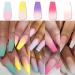 Artquee 120pcs French Ombre Press on Nails Set - Medium Long Matte Coffin False Acrylic Nails - Multicolor Manicure Kit for Women and Girls - Buy Online on GoSupps.com