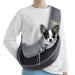 Cuby Pet Sling Carrier for Puppy Dog Dogs Sling Carrier Breate Safety Front Pocket Pet Sling Carrier Hands-Free Mesh Bag with Adjustable Shoulder Strap for Outdoor and Travel (Black L) Black L