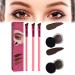 Home Eyebrow Care Kit 4d Laminated 4d laminated brow home-grooming kit 4D Hair Stroke Brow Stamp Brush-Waterproof and Long Lasting Multi-Function Eyebrow Brush (3pcs Dark Brown) 3pcs Dark Brown