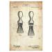 artboxONE Poster 75x50 cm Fashion Shaving Brush Patent (Antique) - Picture shaving brush barber hair